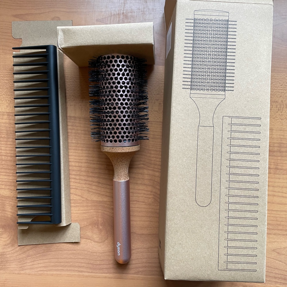 Dyson Barrel Brush & Comb Gift Set - Ceramic Pink / Rose Gold